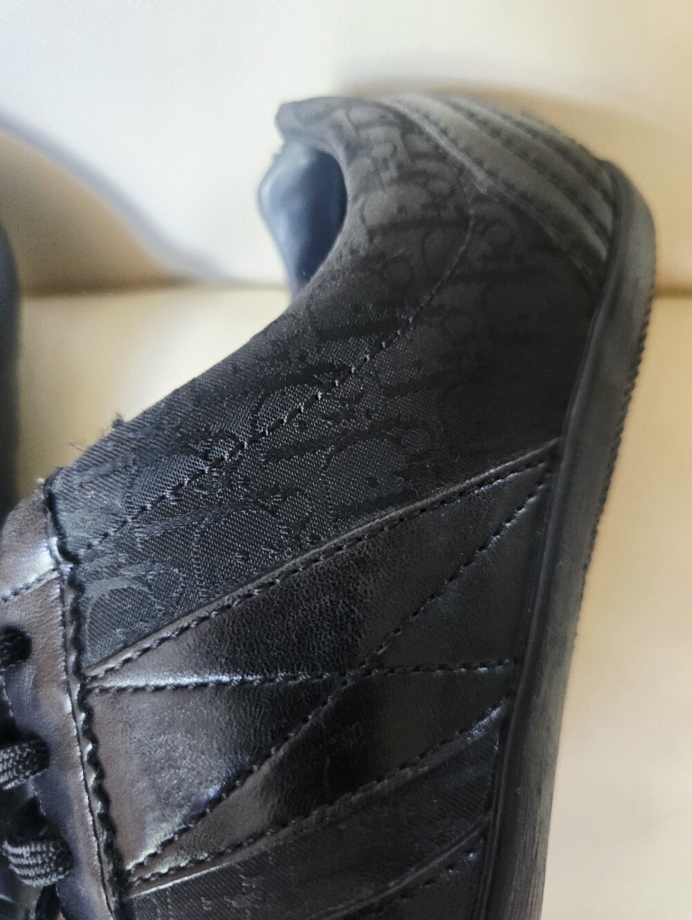 Dior Black Leather Sneakers with Silver Logo Plaques - Picture 4 of 7
